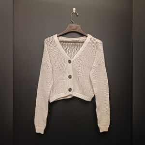 No Boundaries large cream button down womens top